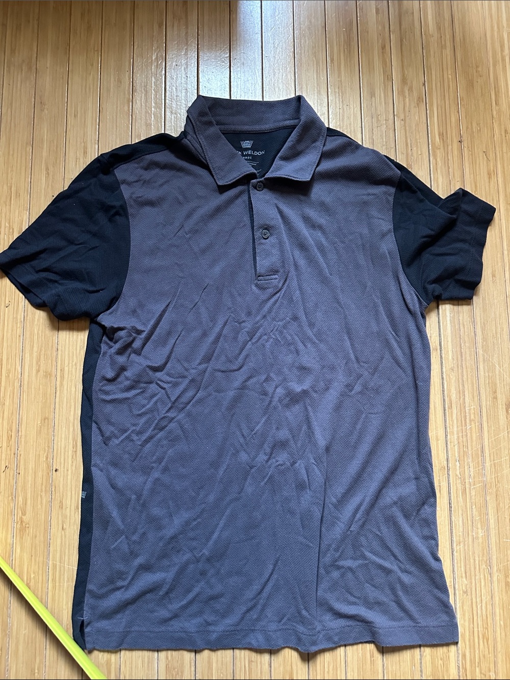 Mack Weldon Two-Tone Gray and Black Polo - large